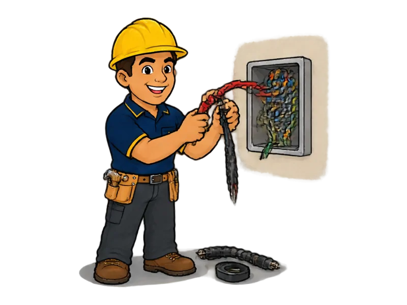 Desenho do técnico do Doutor na Obra fazendo adequação de instalação elétrica às normas