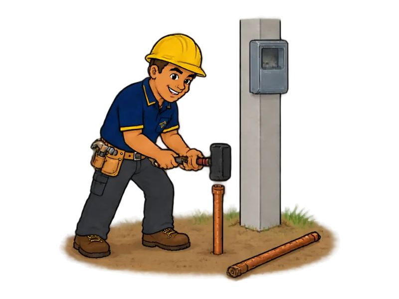 Desenho do técnico do Doutor na Obra fazendo adequação de padrão de entrada às normas da concessionária