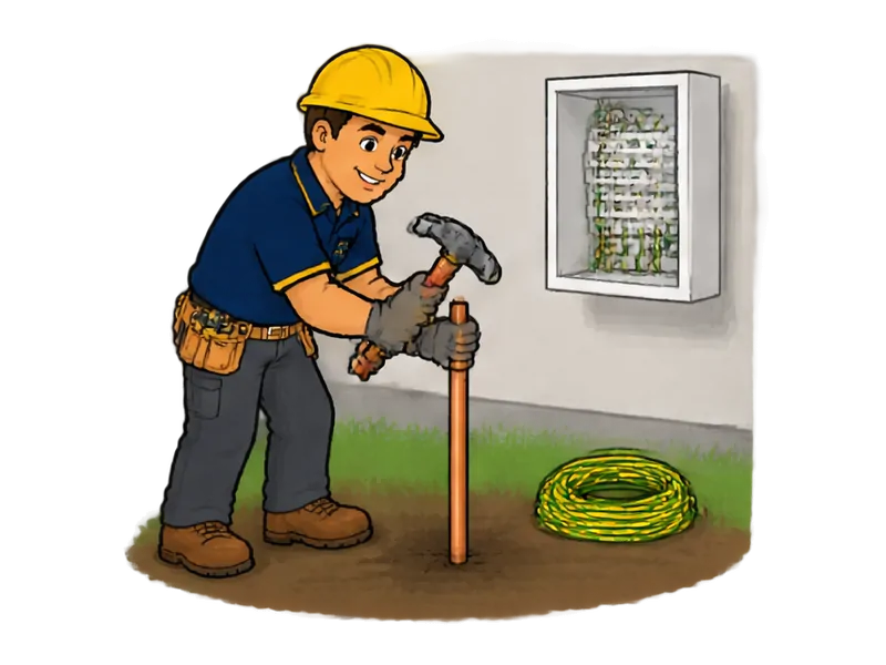 Desenho do técnico do Doutor na Obra fazendo adequação elétrica para carregador veicular