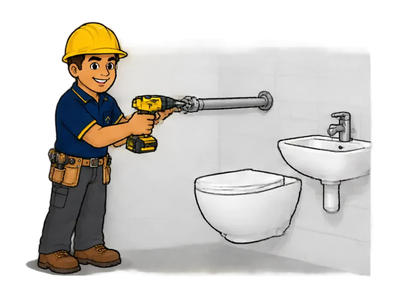 Desenho do técnico do Doutor na Obra fazendo adequação hidrossanitária