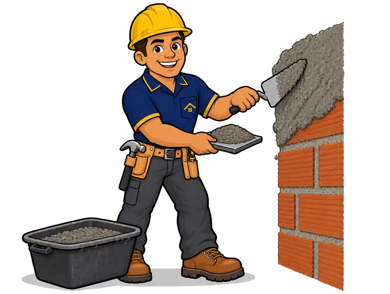 Desenho do técnico do Doutor na Obra fazendo aplicação de chapisco