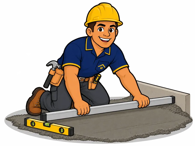 Desenho do técnico do Doutor na Obra fazendo aplicação de contrapiso