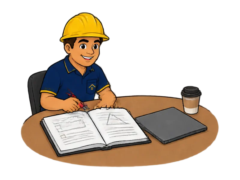 Desenho do técnico do Doutor na Obra fazendo assessoria técnica a síndicos
