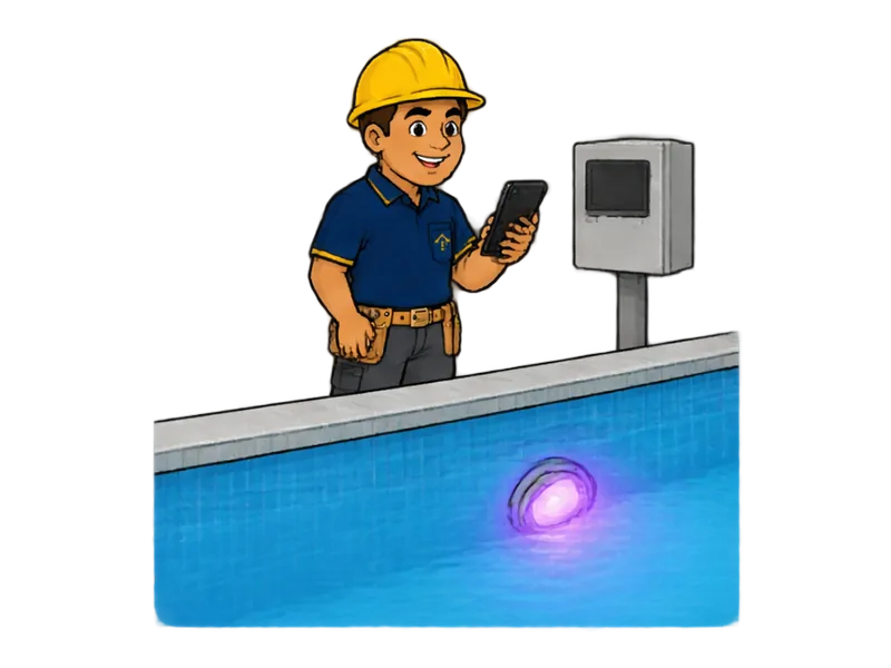Desenho do técnico do Doutor na Obra fazendo automação de piscina