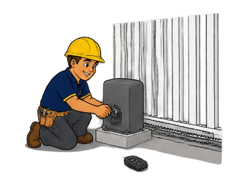 Desenho do técnico do Doutor na Obra fazendo automatização de portão (motor)