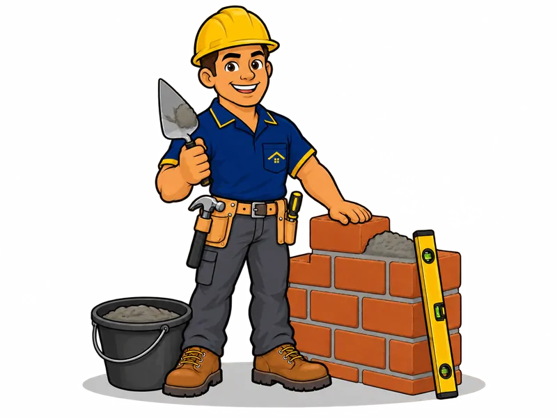 Desenho do técnico do Doutor na Obra com as ferramentas de construção e reforma