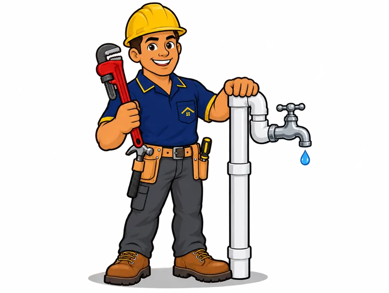 Desenho do técnico do Doutor na Obra com as ferramentas de hidráulica