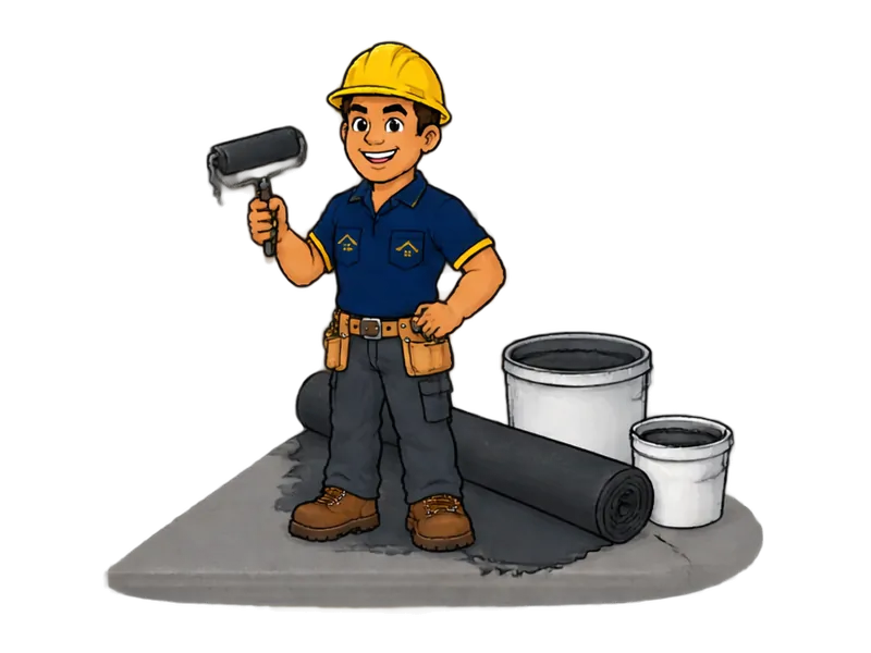 Desenho do técnico do Doutor na Obra com as ferramentas de impermeabilização
