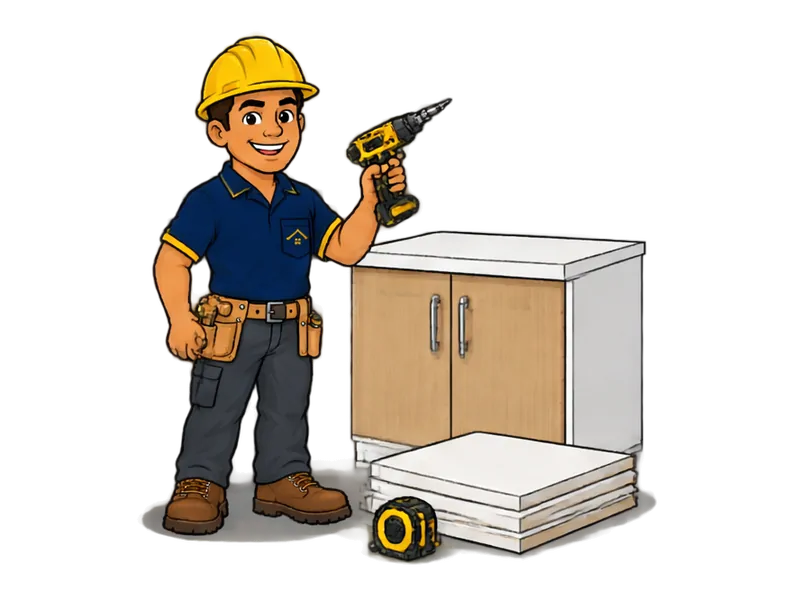 Desenho do técnico do Doutor na Obra com as ferramentas de marcenaria