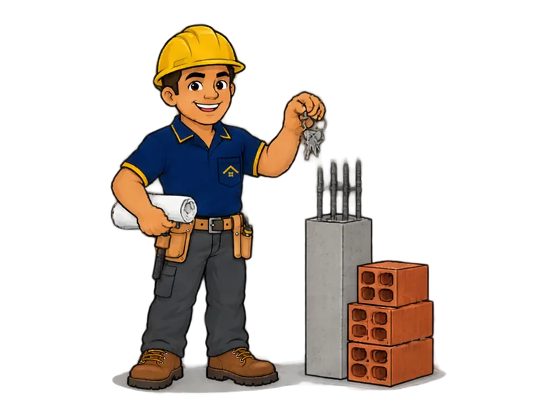 Desenho do técnico do Doutor na Obra com as ferramentas de obras novas