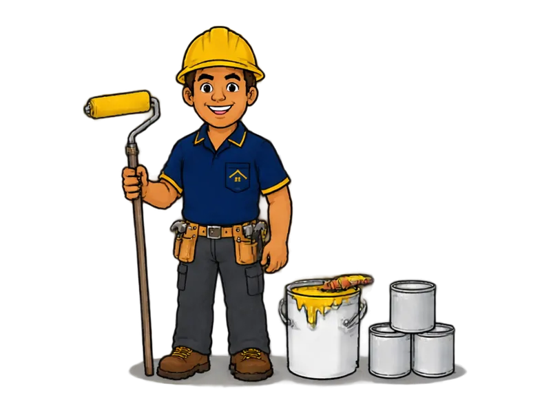 Desenho do técnico do Doutor na Obra com as ferramentas de pintura