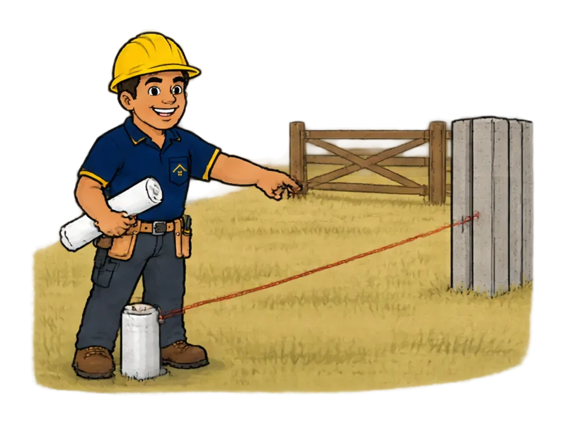 Desenho do técnico do Doutor na Obra fazendo cercamento de terrenos e chácaras