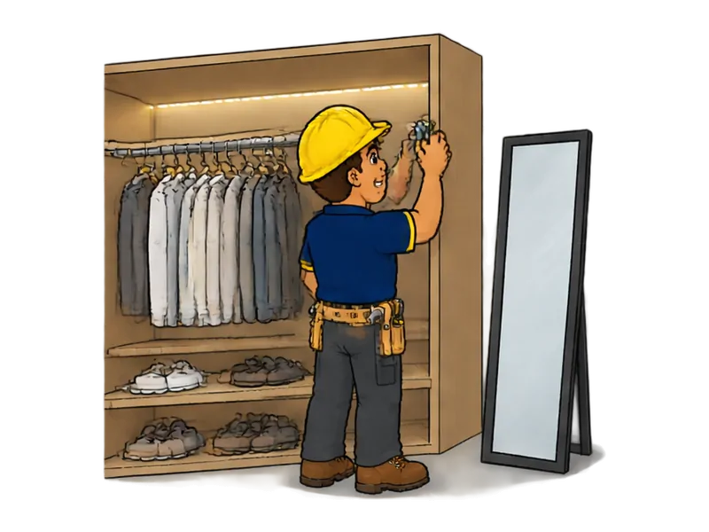 Desenho do técnico do Doutor na Obra fazendo closet planejado
