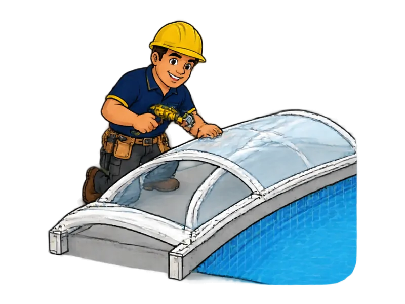Desenho do técnico do Doutor na Obra fazendo cobertura de piscina