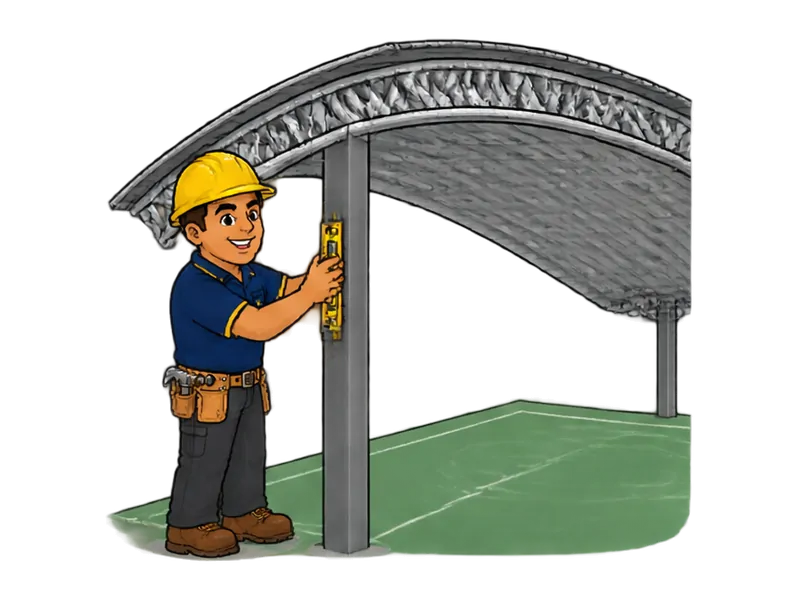 Desenho do técnico do Doutor na Obra fazendo cobertura de quadras e áreas esportivas