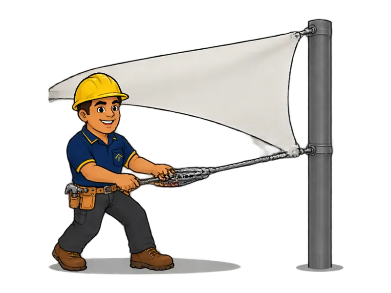 Desenho do técnico do Doutor na Obra fazendo cobertura em lona tensionada