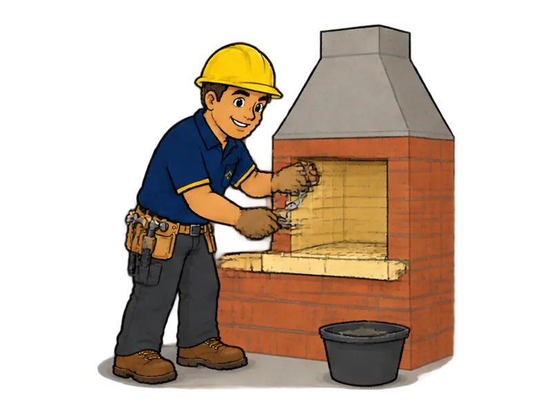 Desenho do técnico do Doutor na Obra fazendo construção de churrasqueira
