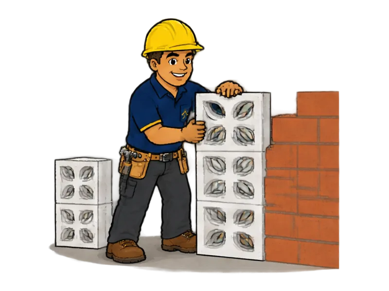 Desenho do técnico do Doutor na Obra fazendo construção de cobogó e tijolo aparente