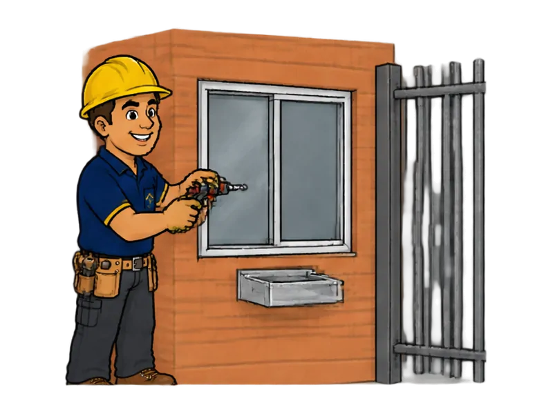 Desenho do técnico do Doutor na Obra fazendo construção de guarita e portaria