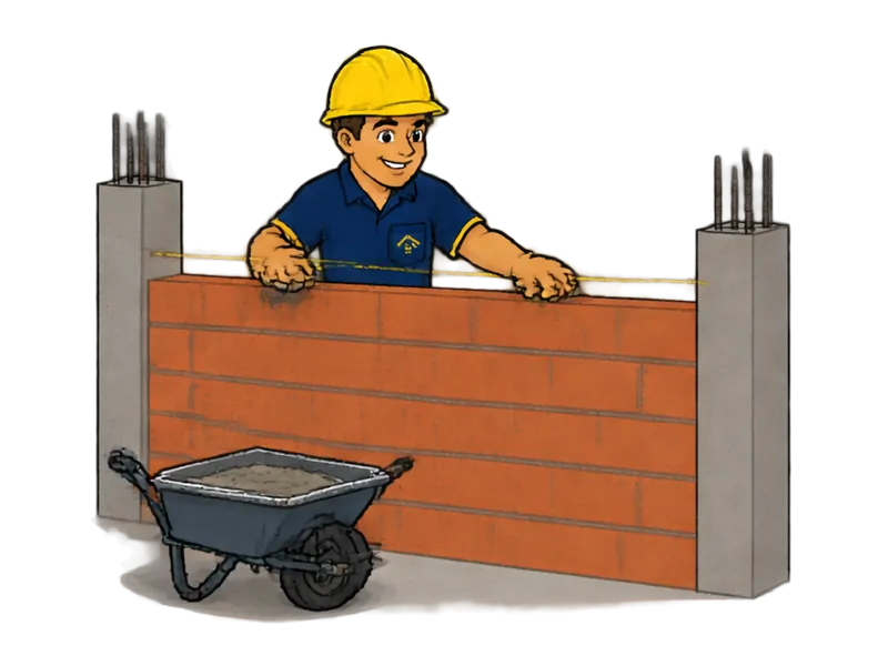 Desenho do técnico do Doutor na Obra fazendo construção de muro