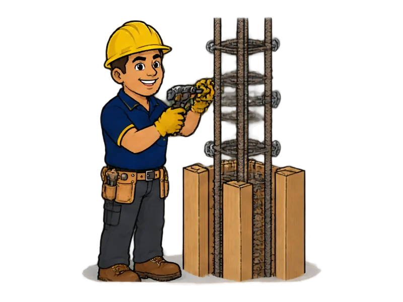 Desenho do técnico do Doutor na Obra fazendo construção de pilares e vigas de pequeno porte