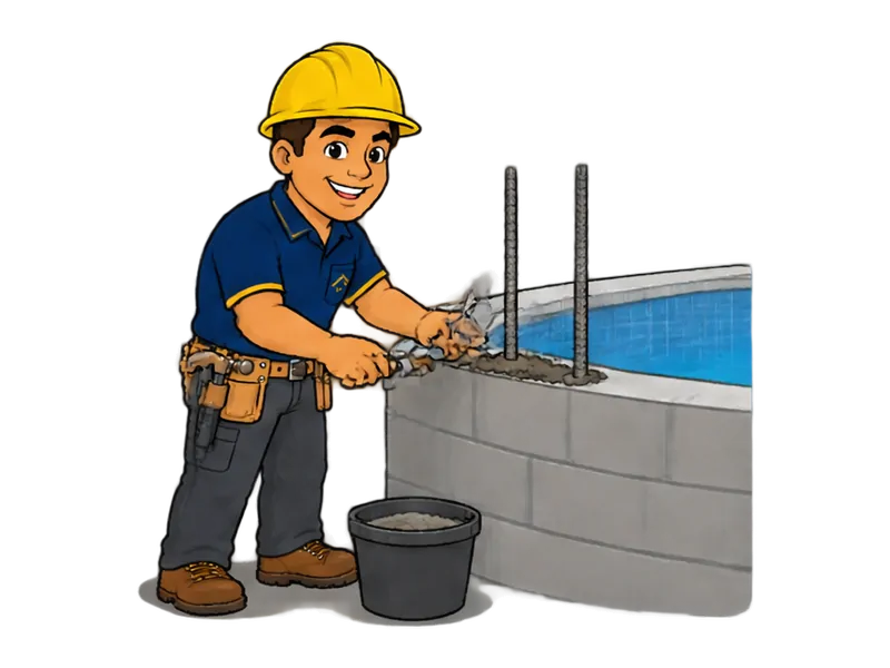 Desenho do técnico do Doutor na Obra fazendo construção de piscina de alvenaria