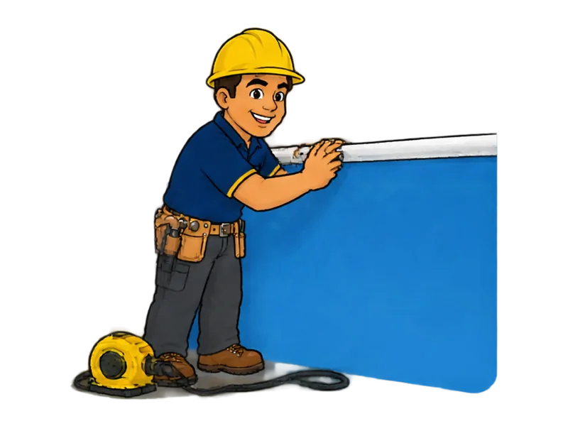 Desenho do técnico do Doutor na Obra fazendo construção de piscina de vinil