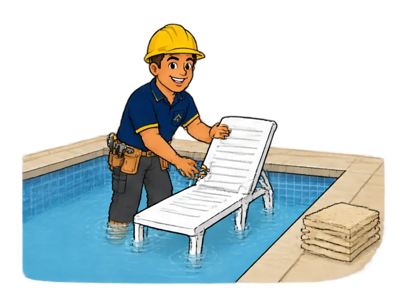 Desenho do técnico do Doutor na Obra fazendo construção de prainha e deck molhado