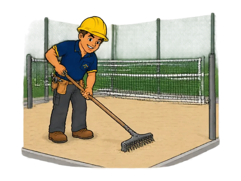 Desenho do técnico do Doutor na Obra fazendo construção de quadra de areia e beach tennis