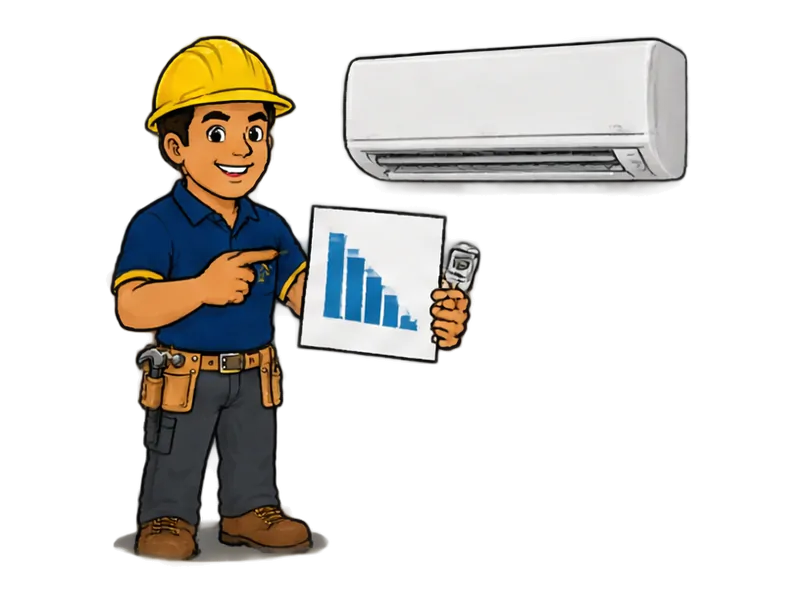 Desenho do técnico do Doutor na Obra fazendo consultoria de redução de consumo de energia