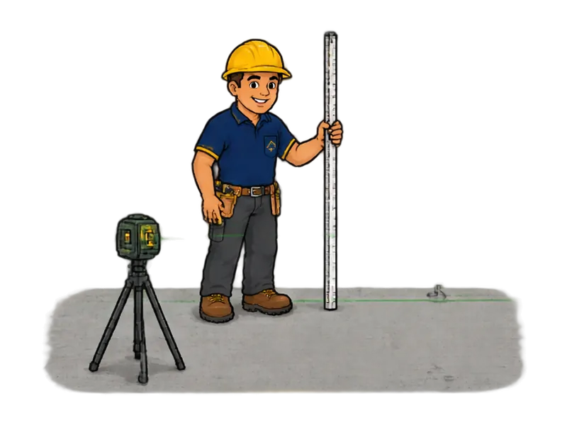 Desenho do técnico do Doutor na Obra fazendo contrapiso e regularização