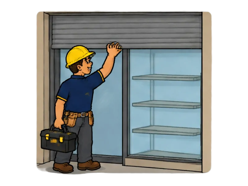 Desenho do técnico do Doutor na Obra fazendo contrato de manutenção para empresas e lojas