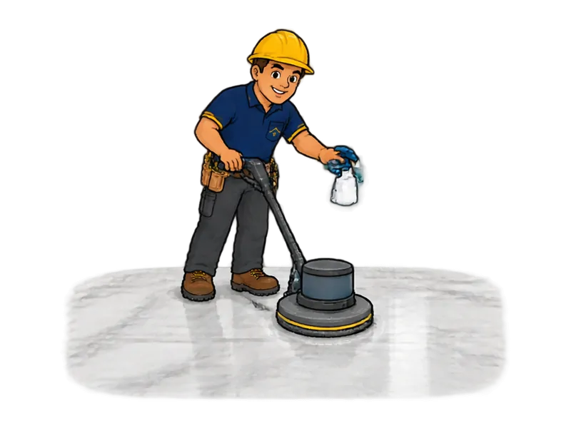 Desenho do técnico do Doutor na Obra fazendo cristalização e vitrificação de pisos
