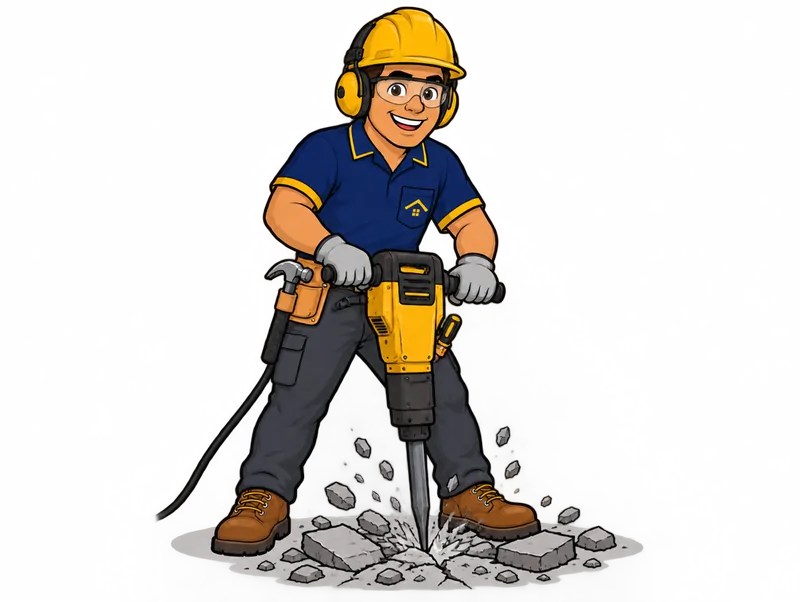 Desenho do técnico do Doutor na Obra fazendo demolição de piso