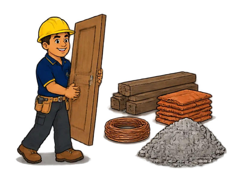 Desenho do técnico do Doutor na Obra fazendo demolição seletiva