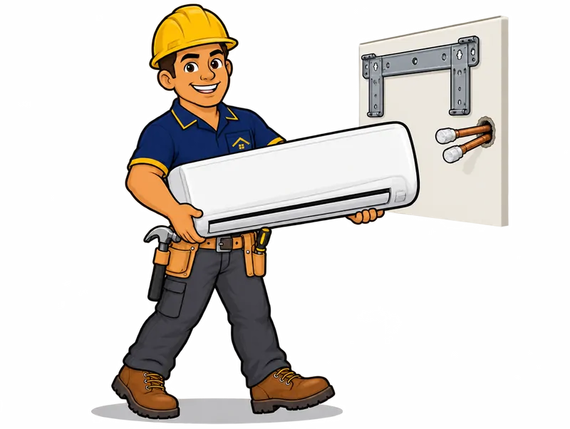 Desenho do técnico do Doutor na Obra fazendo desinstalação de ar condicionado