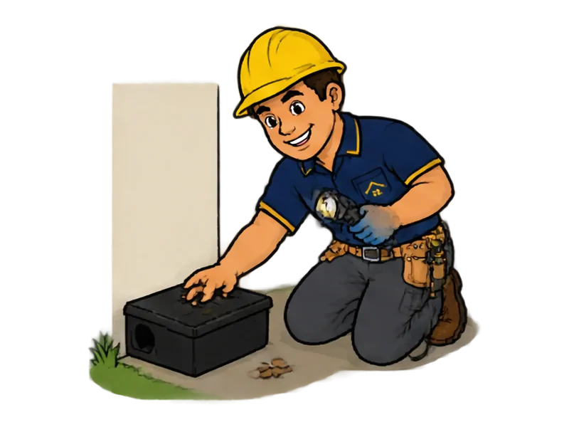 Desenho do técnico do Doutor na Obra fazendo desratização