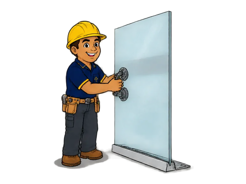Desenho do técnico do Doutor na Obra fazendo divisória de vidro
