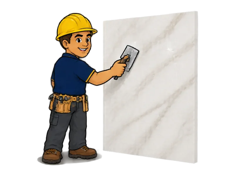 Desenho do técnico do Doutor na Obra fazendo efeito marmorato