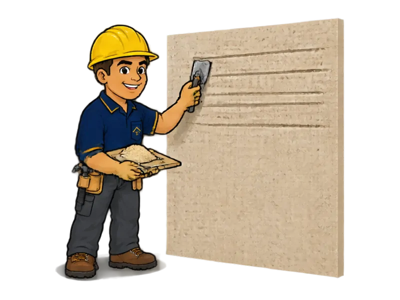Desenho do técnico do Doutor na Obra fazendo efeito travertino e pedra decorativa