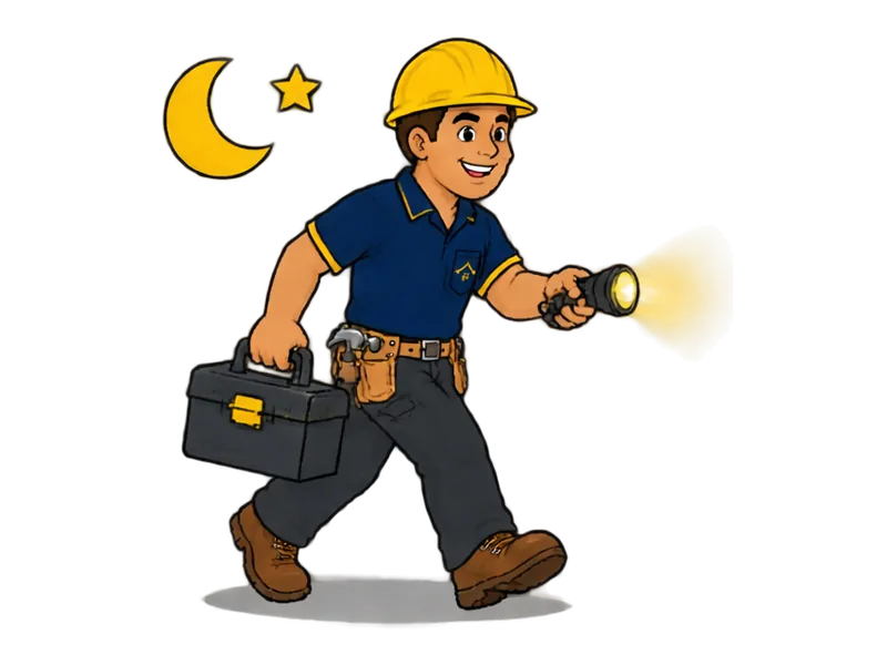 Desenho do técnico do Doutor na Obra fazendo eletricista 24 horas (emergência)
