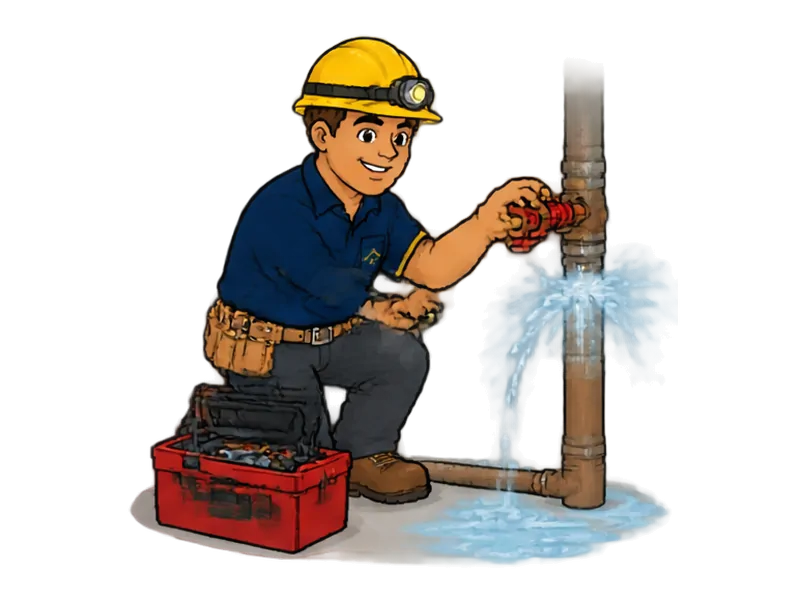Desenho do técnico do Doutor na Obra fazendo encanador 24 horas (emergência)