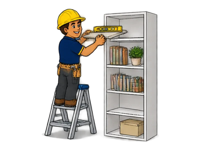 Desenho do técnico do Doutor na Obra fazendo estantes e nichos sob medida