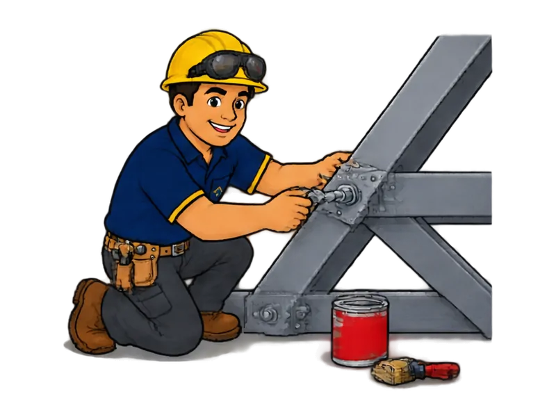 Desenho do técnico do Doutor na Obra fazendo estrutura de telhado metálica