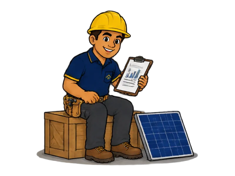 Desenho do técnico do Doutor na Obra fazendo estudo de viabilidade e dimensionamento solar