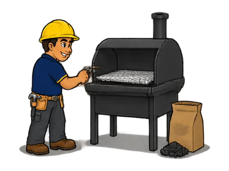 Desenho do técnico do Doutor na Obra fazendo fabricação de churrasqueiras e estruturas metálicas