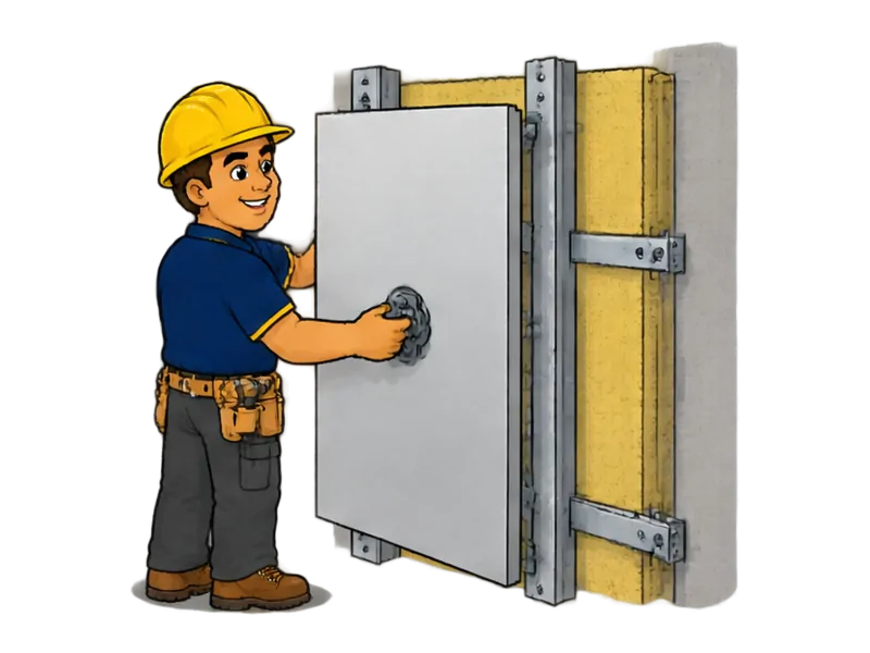 Desenho do técnico do Doutor na Obra fazendo fachada ventilada