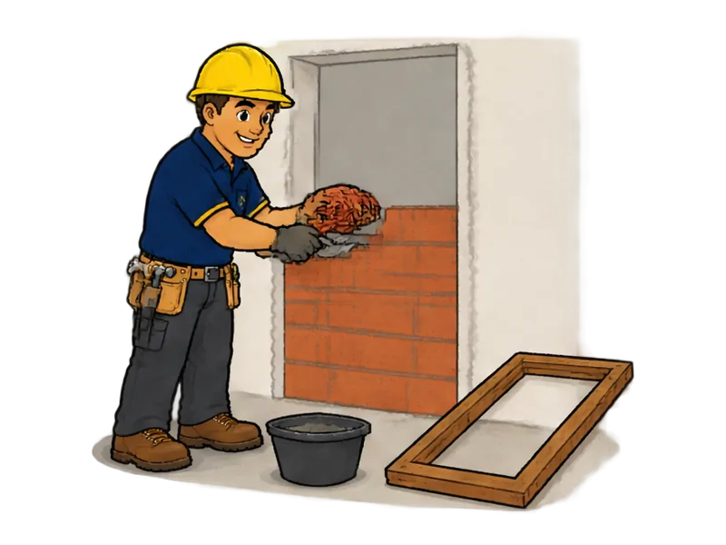 Desenho do técnico do Doutor na Obra fazendo fechamento de vão