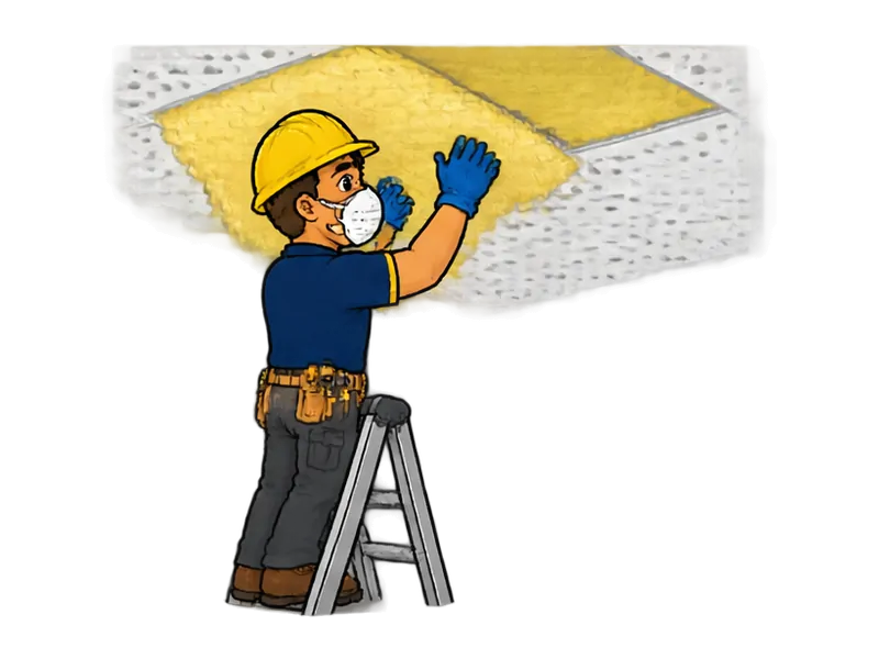 Desenho do técnico do Doutor na Obra fazendo forro acústico