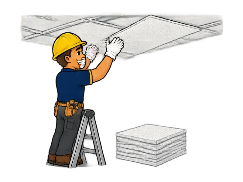 Desenho do técnico do Doutor na Obra fazendo forro de isopor/EPS
